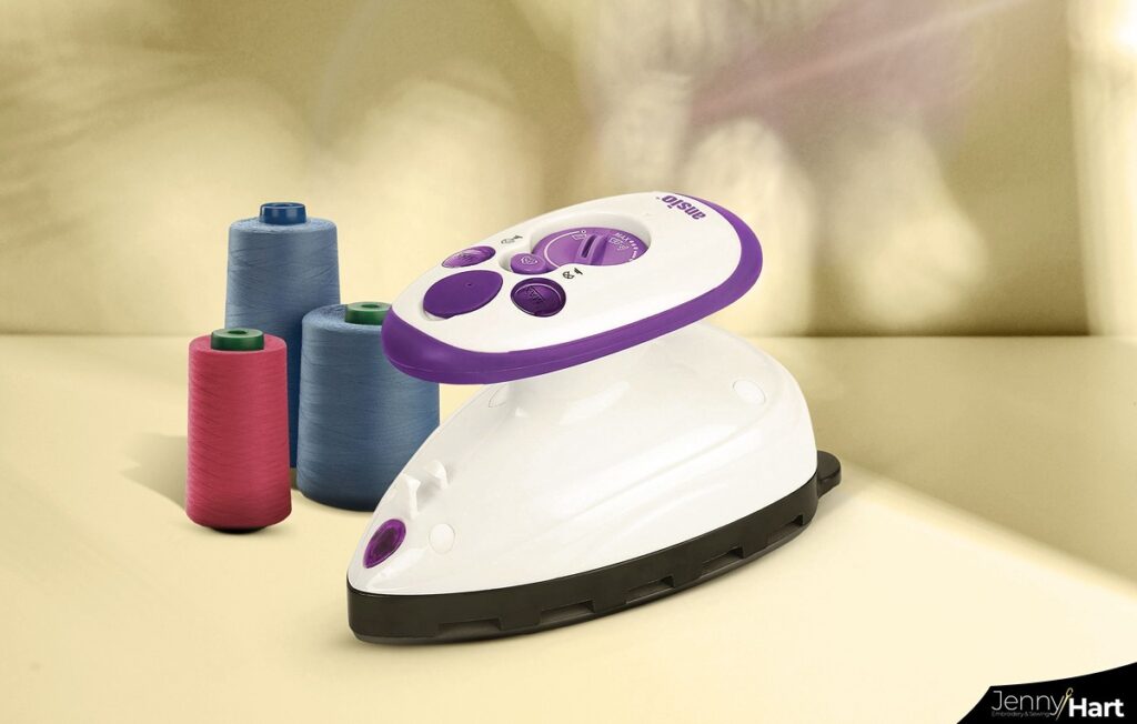 ANSIO Travel Iron Quilting Mini Steam Craft Iron with Ceramic Soleplate, Small Compact Travel Steamer - Perfect for Travel, Quilting & Sewing -  Purple/White